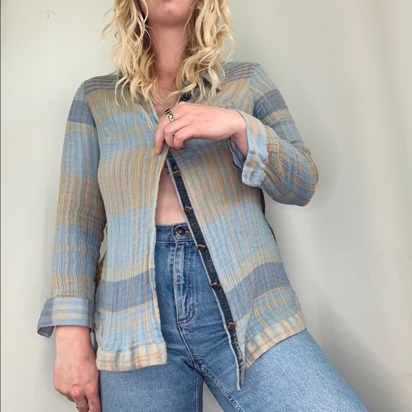 Boho Plaid Button Up - Picture 3 of 4